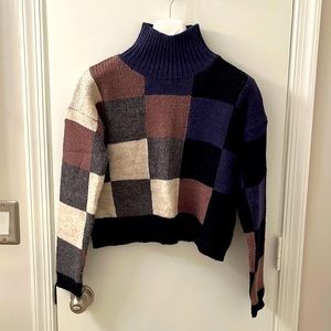 Current Elliott Color block crop mock neck sweater Size 0